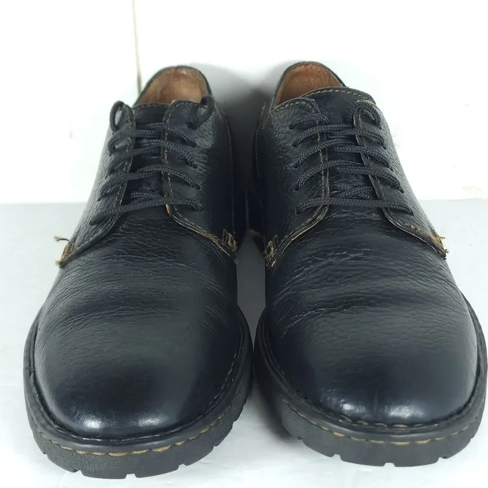 Born Men's Samson US 9 Black Leather Lace up Casual Oxford Shoes H43403